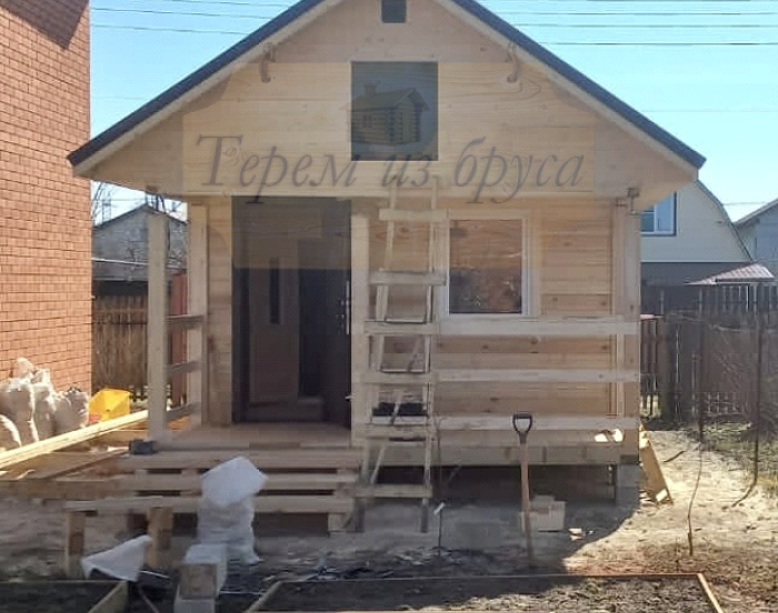 Баня 4х6 с террасой